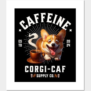 Caffeine Corgi Posters and Art